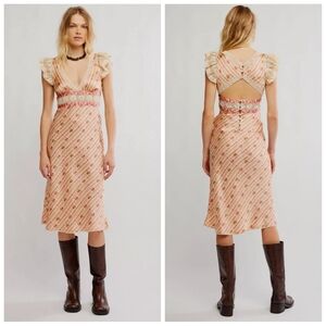 Free People Bali Belle Midi Dress Pink XS